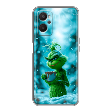 Силиконовый чехол на OPPO A96 с принтом Новый год гринч