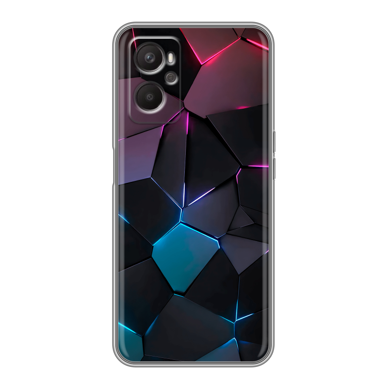 Силиконовый чехол на OPPO A96 с принтом Геометрия неона Силиконовый чехол на OPPO A96 с принтом Геометрия неона