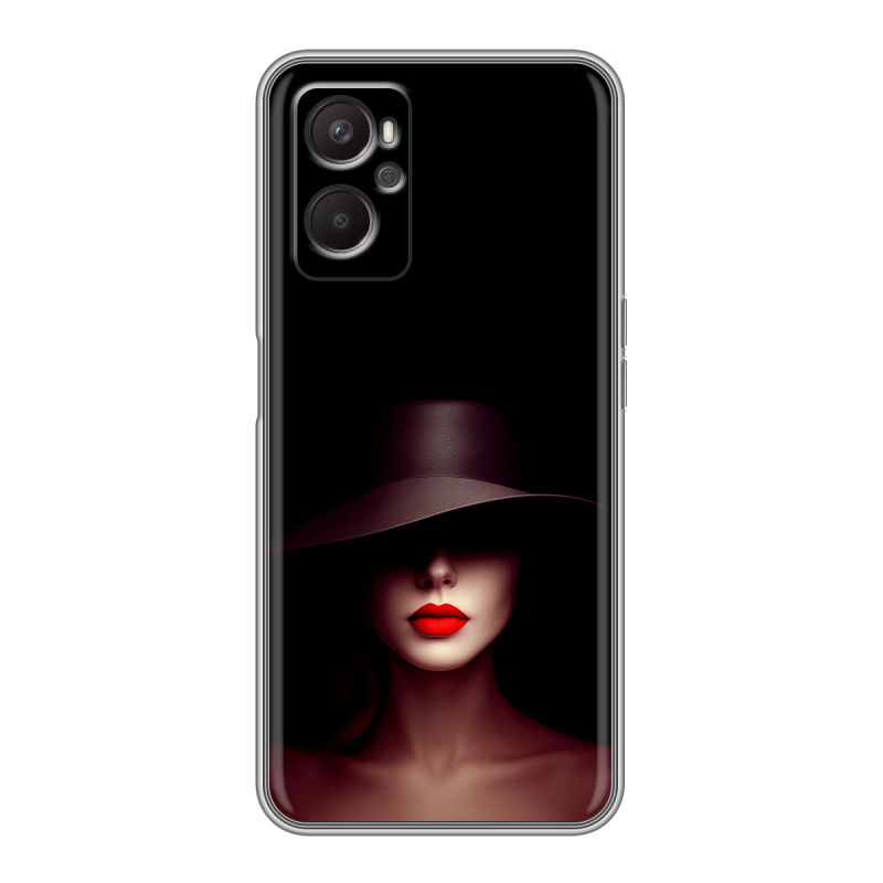 Силиконовый чехол на OPPO A96 с принтом Девушка в шляпе Силиконовый чехол на OPPO A96 с принтом Девушка в шляпе
