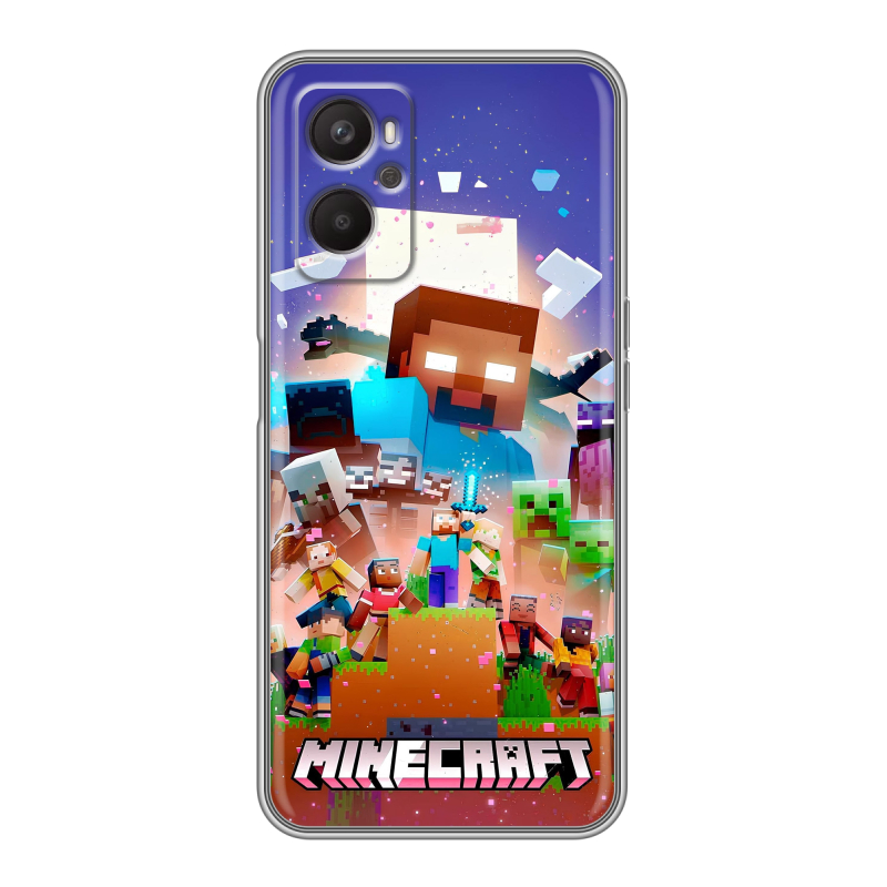 Силиконовый чехол на OPPO A96 с принтом Майнкрафт Minecraft Силиконовый чехол на OPPO A96 с принтом Майнкрафт Minecraft
