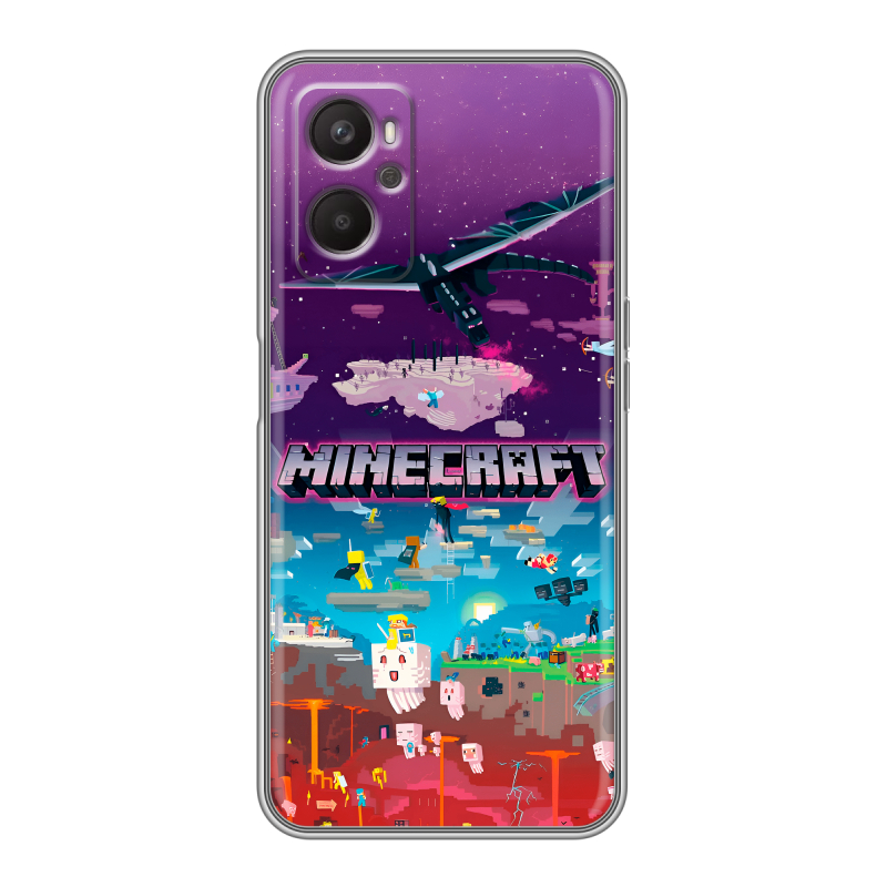 Силиконовый чехол на OPPO A96 с принтом Майнкрафт Minecraft Силиконовый чехол на OPPO A96 с принтом Майнкрафт Minecraft