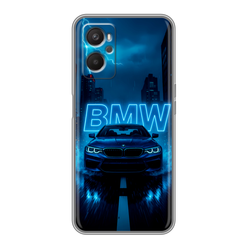 Силиконовый противоударный чехол на OPPO A96 с принтом BMW БМВ Силиконовый противоударный чехол на OPPO A96 с принтом BMW БМВ