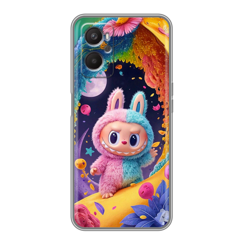 Силиконовый противоударный чехол на OPPO A96 с принтом Labubu Лабубу Силиконовый противоударный чехол на OPPO A96 с принтом Labubu Лабубу