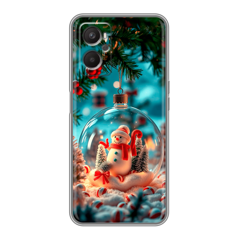 Силиконовый чехол на OPPO A96 с принтом Новый год Силиконовый чехол на OPPO A96 с принтом Новый год