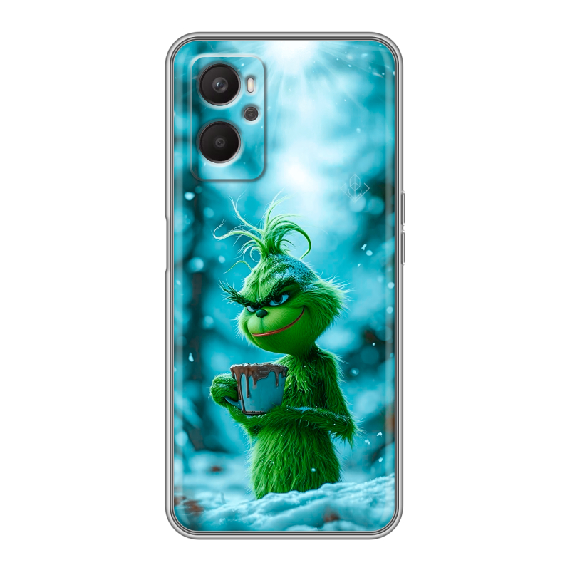 Силиконовый чехол на OPPO A96 с принтом Новый год гринч Силиконовый чехол на OPPO A96 с принтом Новый год гринч