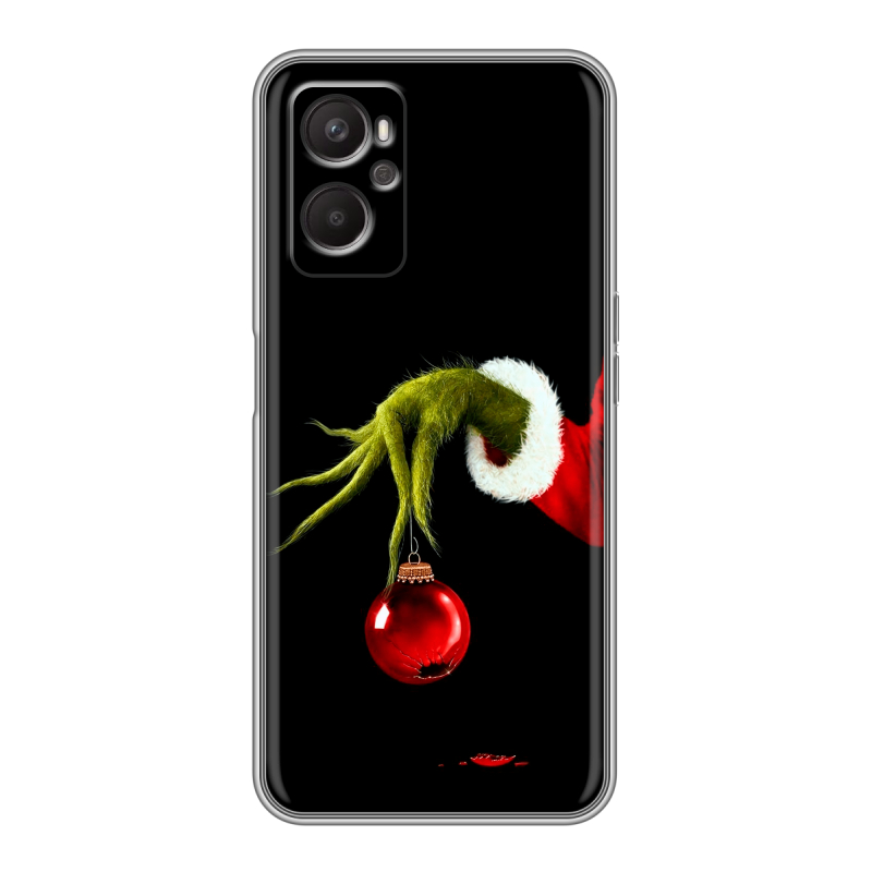 Силиконовый противоударный чехол на OPPO A96 с принтом Новый год Гринч Силиконовый противоударный чехол на OPPO A96 с принтом Новый год Гринч