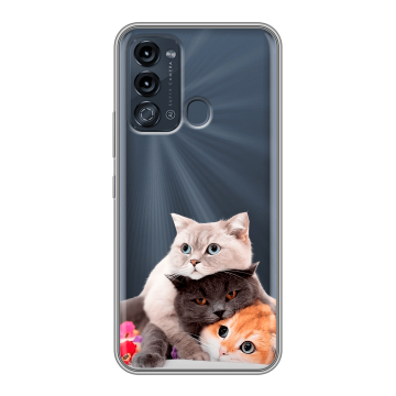 Силиконовый чехол на Itel Vision 3 с принтом Кошки Силиконовый чехол на Itel Vision 3 с принтом Кошки