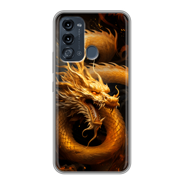 Силиконовый чехол на Itel Vision 3 с принтом Золотой дракон Силиконовый чехол на Itel Vision 3 с принтом Золотой дракон