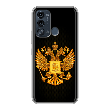 Силиконовый чехол на Itel Vision 3 с принтом Герб России желтый Силиконовый чехол на Itel Vision 3 с принтом Герб России желтый