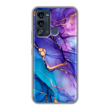 Силиконовый чехол на Itel Vision 3 с принтом синий мрамор Силиконовый чехол на Itel Vision 3 с принтом синий мрамор