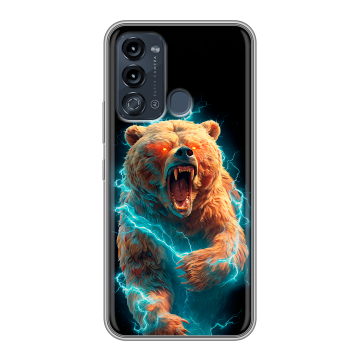 Силиконовый чехол на Itel Vision 3 с принтом Медведь Силиконовый чехол на Itel Vision 3 с принтом Медведь