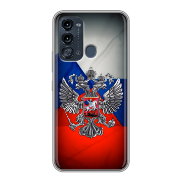 Силиконовый чехол на Itel Vision 3 с принтом Флаг России Силиконовый чехол на Itel Vision 3 с принтом Флаг России