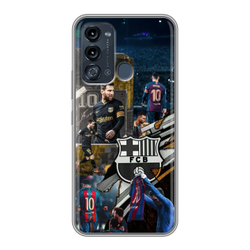 Силиконовый чехол на Itel Vision 3 с принтом Messi Barcelona Силиконовый чехол на Itel Vision 3 с принтом Messi Barcelona