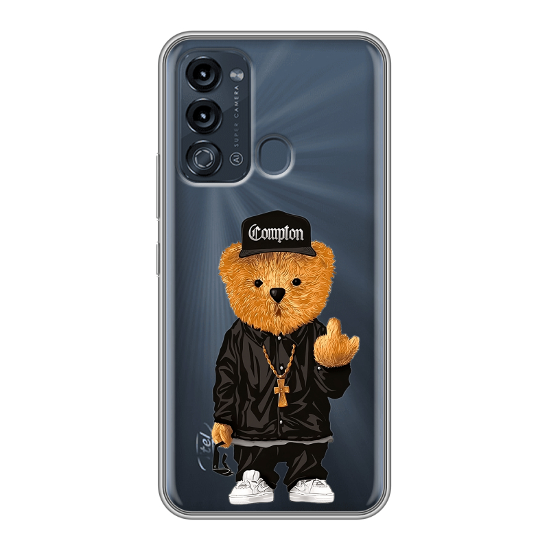 Силиконовый противоударный чехол на Itel Vision 3 с принтом Мишка Силиконовый противоударный чехол на Itel Vision 3 с принтом Мишка
