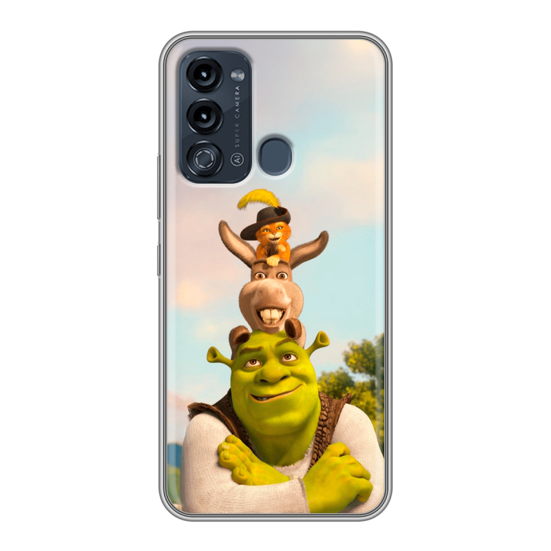 Силиконовый противоударный чехол на Itel Vision 3 с принтом Шрек Shrek Силиконовый противоударный чехол на Itel Vision 3 с принтом Шрек Shrek