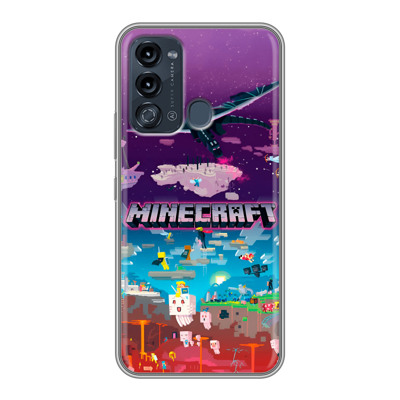 Силиконовый противоударный чехол на Itel Vision 3 с принтом Майнкрафт Minecraft Силиконовый противоударный чехол на Itel Vision 3 с принтом Майнкрафт Minecraft