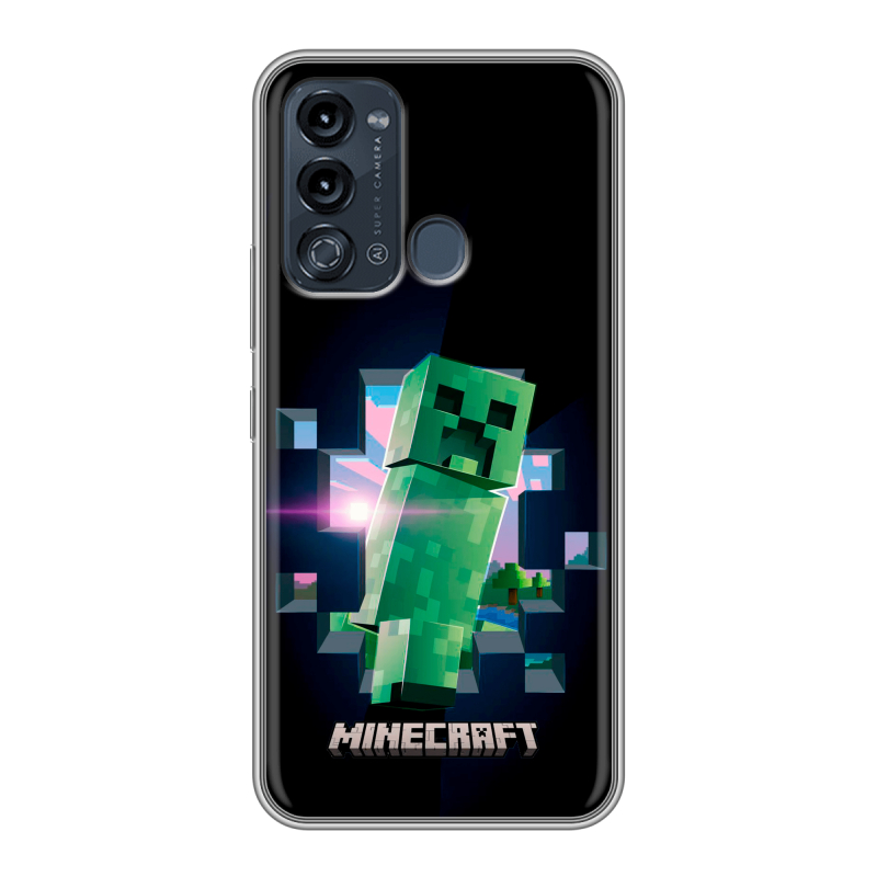 Силиконовый чехол на Itel Vision 3 с принтом Майнкрафт Minecraft Силиконовый чехол на Itel Vision 3 с принтом Майнкрафт Minecraft
