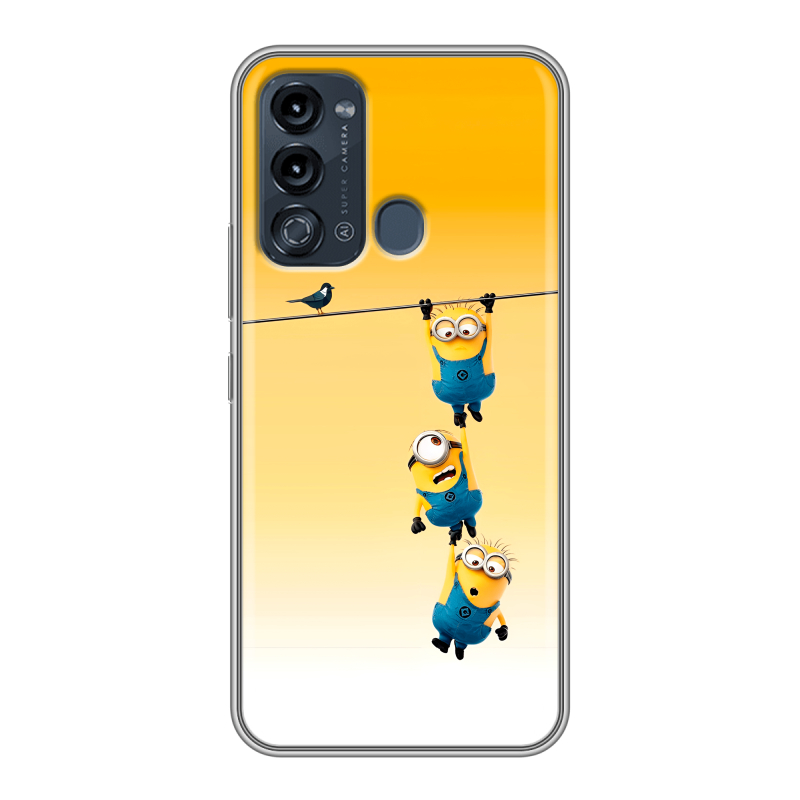 Силиконовый противоударный чехол на Itel Vision 3 с принтом Миньоны Силиконовый противоударный чехол на Itel Vision 3 с принтом Миньоны
