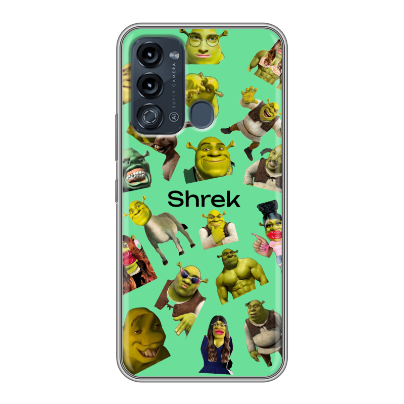 Силиконовый противоударный чехол на Itel Vision 3 с принтом Шрек Shrek Силиконовый противоударный чехол на Itel Vision 3 с принтом Шрек Shrek