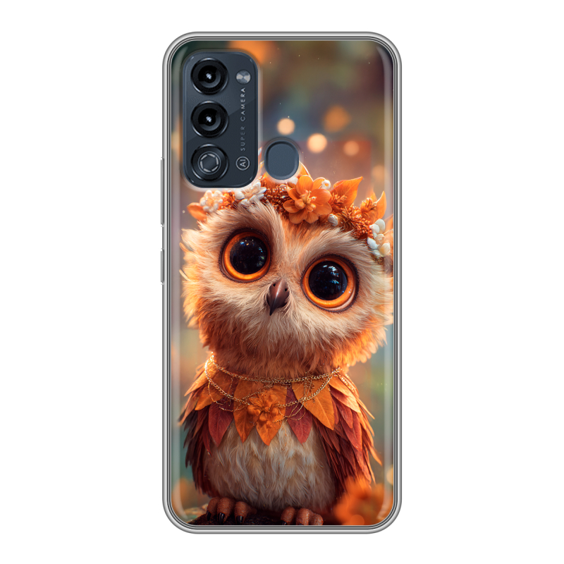 Силиконовый чехол на Itel Vision 3 с принтом Милая сова Силиконовый чехол на Itel Vision 3 с принтом Милая сова