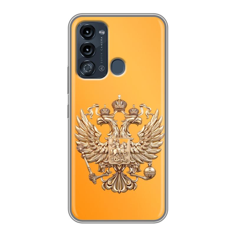 Силиконовый чехол на Itel Vision 3 с принтом Герб Флаг России Силиконовый чехол на Itel Vision 3 с принтом Герб Флаг России