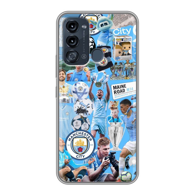 Силиконовый чехол на Itel Vision 3 с принтом Man City Манчестер Сити Силиконовый чехол на Itel Vision 3 с принтом Man City Манчестер Сити