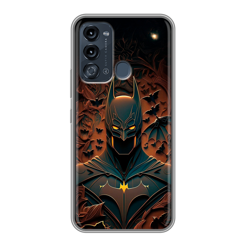Силиконовый противоударный чехол на Itel Vision 3 с принтом Batman Бэтмен Силиконовый противоударный чехол на Itel Vision 3 с принтом Batman Бэтмен