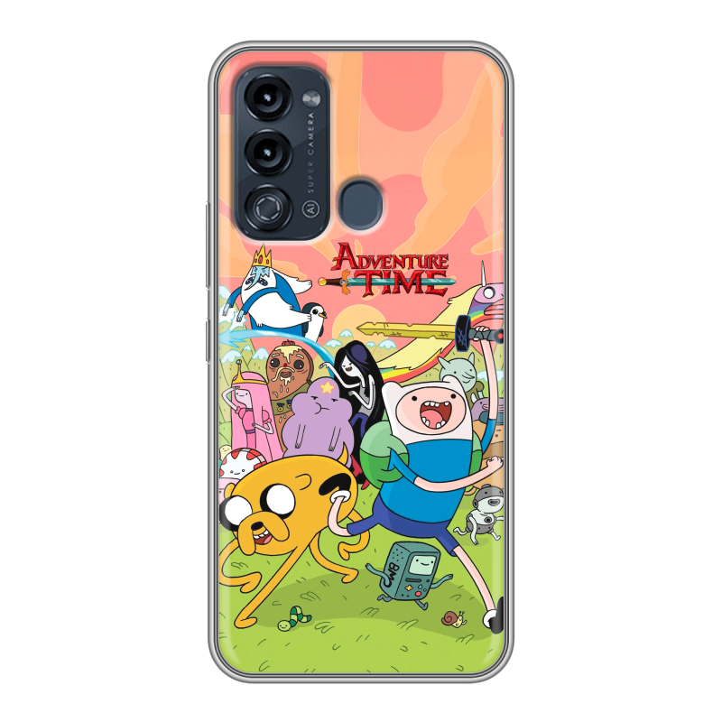 Силиконовый противоударный чехол на Itel Vision 3 с принтом Adventure time Время приключений Силиконовый противоударный чехол на Itel Vision 3 с принтом Adventure time Время приключений