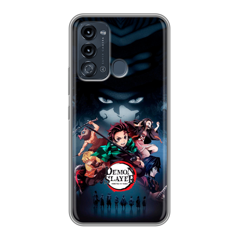 Силиконовый чехол на Itel Vision 3 с принтом Demon Slayer Клинок рассекающий демонов Силиконовый чехол на Itel Vision 3 с принтом Demon Slayer Клинок рассекающий демонов