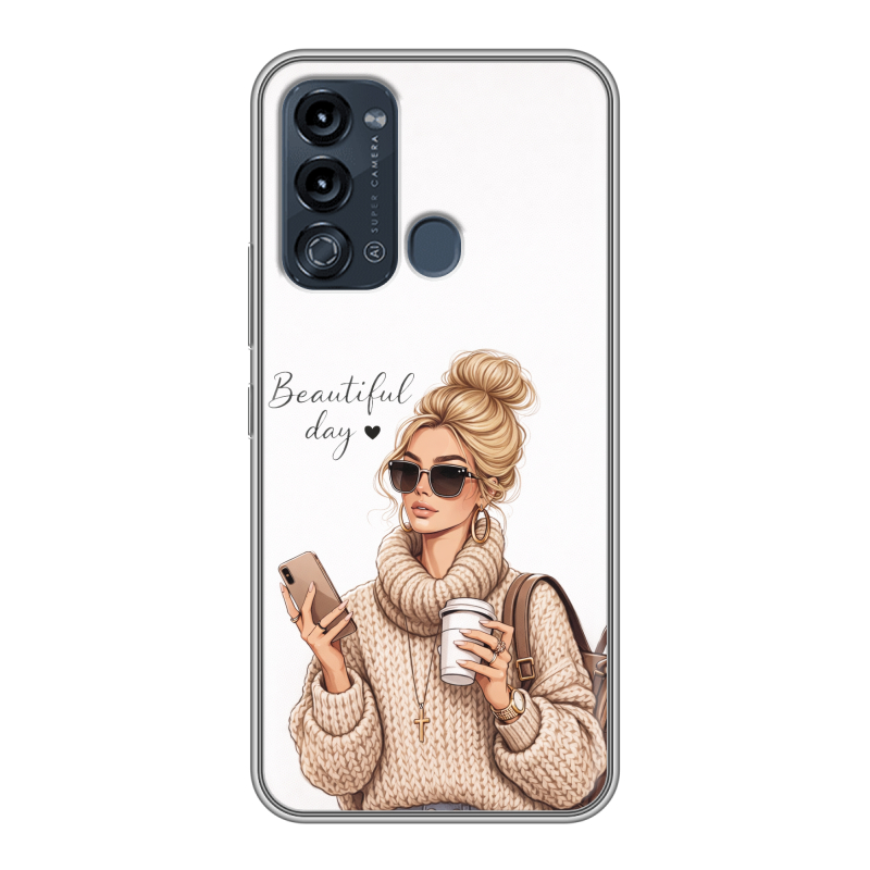 Силиконовый чехол на Itel Vision 3 с принтом женский Силиконовый чехол на Itel Vision 3 с принтом женский