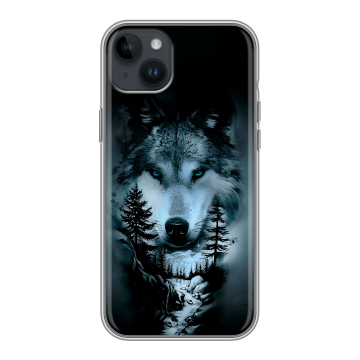 Силиконовый чехол на Iphone 14 Plus с принтом Лесной волк