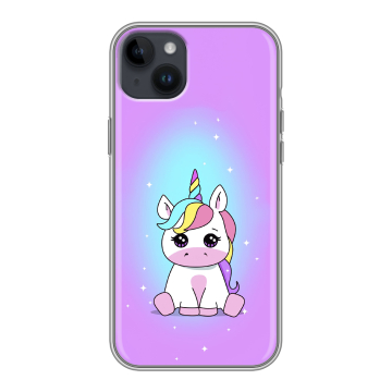 Силиконовый чехол на Iphone 14 Plus с принтом Единорог
