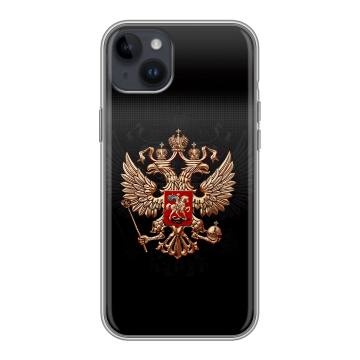 Силиконовый чехол на Iphone 14 Plus с принтом Герб России