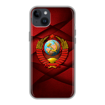 Силиконовый чехол на Iphone 14 Plus с принтом Герб СССР