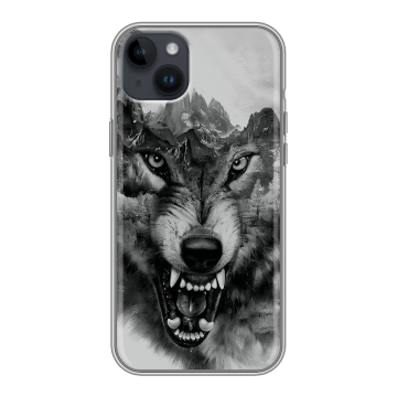 Силиконовый чехол на Iphone 14 Plus с принтом Волк