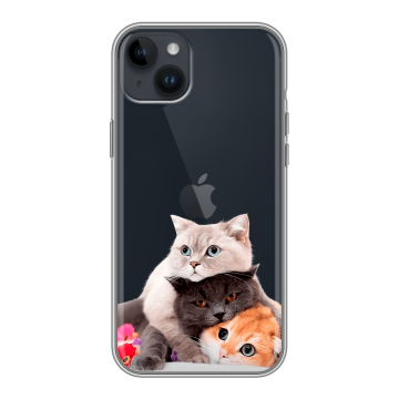 Силиконовый чехол на Iphone 14 Plus с принтом Кошки