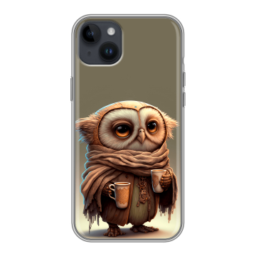 Силиконовый чехол на Iphone 14 Plus с принтом Сова