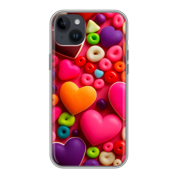 Силиконовый чехол на Iphone 14 Plus с принтом Сердечки