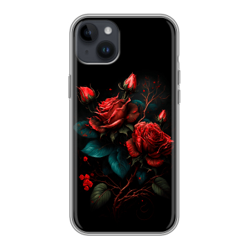 Силиконовый чехол на Iphone 14 Plus с принтом Розы красные Силиконовый чехол на Iphone 14 Plus с принтом Розы красные