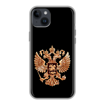 Силиконовый чехол на Iphone 14 Plus с принтом Герб России золотой Силиконовый чехол на Iphone 14 Plus с принтом Герб России золотой