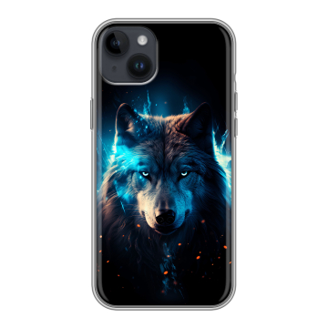 Силиконовый чехол на Iphone 14 Plus с принтом Волк ночной Силиконовый чехол на Iphone 14 Plus с принтом Волк ночной