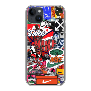 Силиконовый чехол на Iphone 14 Plus с принтом Найк Nike яркий Силиконовый чехол на Iphone 14 Plus с принтом Найк Nike яркий