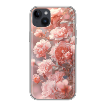 Силиконовый чехол на Iphone 14 Plus с принтом Розовые розы Силиконовый чехол на Iphone 14 Plus с принтом Розовые розы