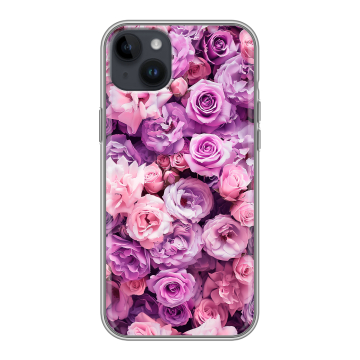 Силиконовый чехол на Iphone 14 Plus с принтом лавандовые розы Силиконовый чехол на Iphone 14 Plus с принтом лавандовые розы