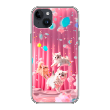 Силиконовый чехол на Iphone 14 Plus с принтом милые котики Силиконовый чехол на Iphone 14 Plus с принтом милые котики