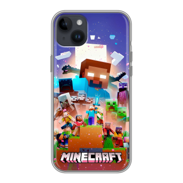 Силиконовый чехол на Iphone 14 Plus с принтом Майнкрафт Minecraft Силиконовый чехол на Iphone 14 Plus с принтом Майнкрафт Minecraft