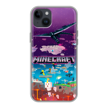 Силиконовый чехол на Iphone 14 Plus с принтом Майнкрафт Minecraft