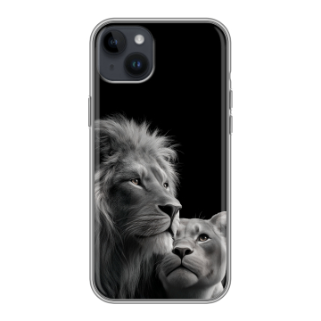 Силиконовый чехол на Iphone 14 Plus с принтом Лев кошки Силиконовый чехол на Iphone 14 Plus с принтом Лев кошки