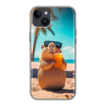 Силиконовый чехол на Iphone 14 Plus с принтом Капибара Силиконовый чехол на Iphone 14 Plus с принтом Капибара