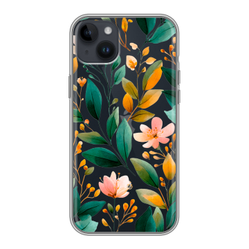 Силиконовый чехол на Iphone 14 Plus с принтом Цветы паттерн Силиконовый чехол на Iphone 14 Plus с принтом Цветы паттерн